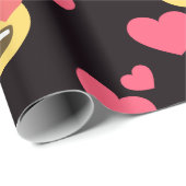 niedliche süße emoji Liebeherzen küssen Geschenkpapier (Rolleneckpunkt)