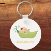 Niedliche süße Erbse in einem Pod-Schlüsselanhänge Schlüsselanhänger (Vorderseite)