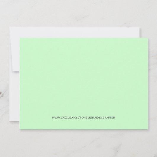 NIEDLICHE süße grüne Baby-Dusche Einladung (Rückseite)