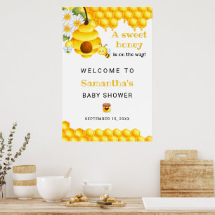 Niedliche süße Honigbiene Begrüßungshower Poster