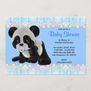 NIEDLICHE süße Plüsch-Baby-Panda-Bärn-Baby-Dusche Einladung