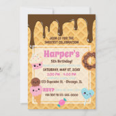 Niedliche Süßigkeiten Kawaii Geburtstagspartei Einladung (Vorderseite)