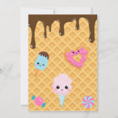 Niedliche Süßigkeiten Kawaii Geburtstagspartei Einladung (Rückseite)