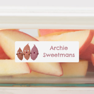 Niedliche Süßkartoffeln Cartoon personalisiert Etiketten