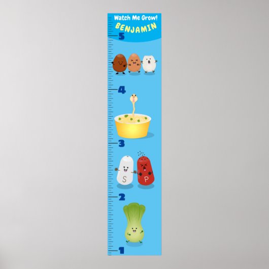 Niedliche Süßspeise-Rezepte Cartoon-Wachstumstabel Poster (Vorne)