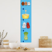 Niedliche Süßspeise-Rezepte Cartoon-Wachstumstabel Poster (Küche)