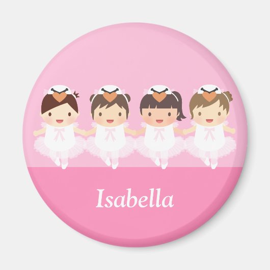 Niedliche Swan Ballerina Girls Personalisiert Magn Magnet (Vorne)