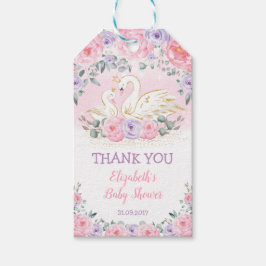 Niedliche Swan Princess Pink Lila Floral Baby Dusc Geschenkanhänger