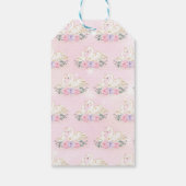 Niedliche Swan Princess Pink Lila Floral Baby Dusc Geschenkanhänger (Rückseite)