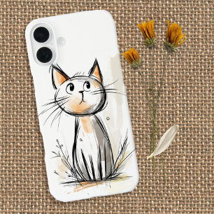 Niedliche Sweet Cat Illustration iPhone 16 Plus Hülle