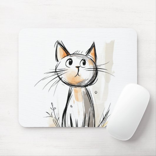 Niedliche Sweet Cat Illustration Mousepad (Mit Mouse)
