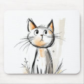 Niedliche Sweet Cat Illustration Mousepad (Vorne)