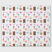 Niedliche Sweet & Leckereien Feier Geburtstagspart Geschenkpapier (Flach)