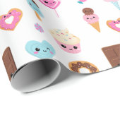 Niedliche Sweet & Leckereien Feier Geburtstagspart Geschenkpapier (Rolleneckpunkt)