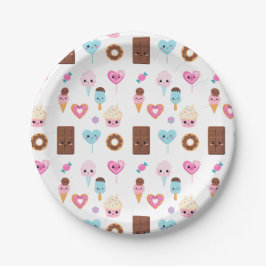 Niedliche Sweet & Leckereien Feier Geburtstagspart Pappteller