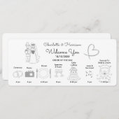 Niedliche Symbole für Hochzeitstraßen Programm (Vorne/Hinten)