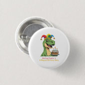 Niedliche T-Rex Dinosaur Erster Geburtstag Magisch Button (Vorne & Hinten)