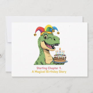 Niedliche T-Rex Dinosaur Erster Geburtstag Magisch Einladung