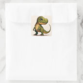 Niedliche T-Rex Dinosaurier-Aufkleber Quadratischer Aufkleber (Tasche)