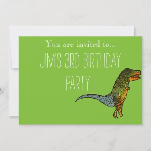 Niedliche T-Rex-Dinosaurier-Geburtstagsparty Einladung (Vorderseite)