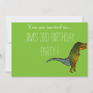 Niedliche T-Rex-Dinosaurier-Geburtstagsparty Einladung