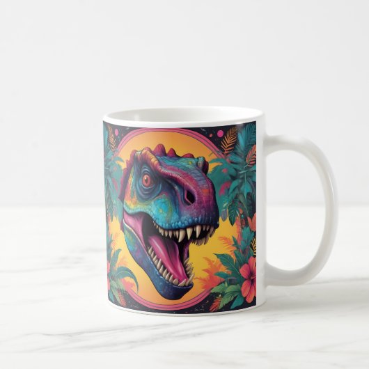 Niedliche T-Rex Dinosaurier Kaffeekoffe Tasse (Rechts)