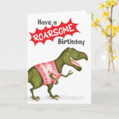 Niedliche T.rex-Dinosaurier-Karte "Roarsome Geburt Karte (Gelbe Blume)