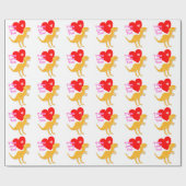 Niedliche T-Rex Dinosaurier-Lieben Sie! Geschenkpapier (Flach)