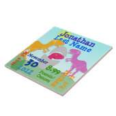 Niedliche T-Rex Dinosaurier-neugeborene Fliese (Seite)