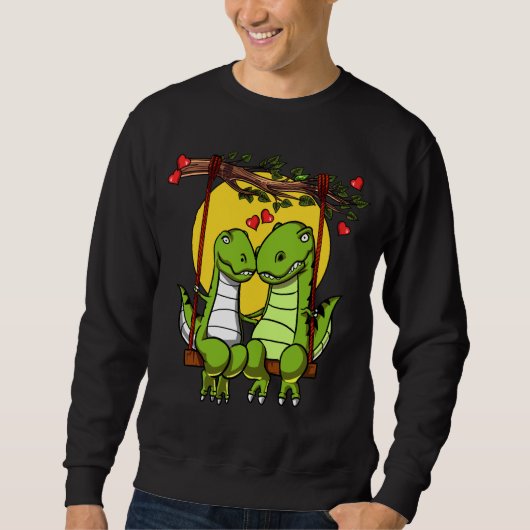 Niedliche T-Rex Dinosaurier-Paare Sweatshirt (Vorderseite)