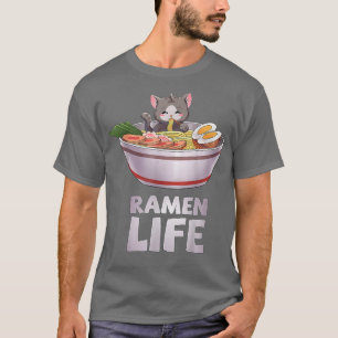 Niedliche T-Shirts Ramen Life Cat Japanisches Gesc