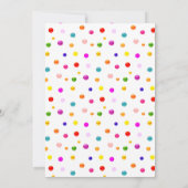 Niedliche Tabby Cat, Balloons und Confetti Geburts Einladung (Rückseite)