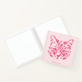 Niedliche Tabby Cat Face Rosa und Rot Notizblock (Innenseite)