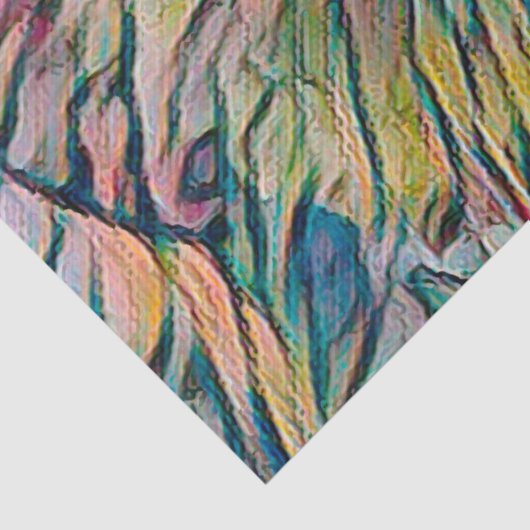 Niedliche Tabby Cat Farblich Abstraktes Grün Seidenpapier (Detail)