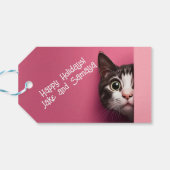 Niedliche Tabby Cat Flüchtige Blick Geschenkanhänger (Rückseite Horizontal)