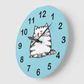 Niedliche Tabby Cat - Kawaii Kitty für Katzenliebh Große Wanduhr (Winkel)