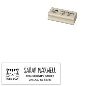 Niedliche Tabby Cat Pet-Adresse Gummistempel (Stempel)