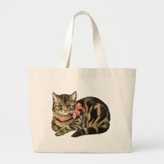 Niedliche Tabby-Kaliko-Katzen-/Kätzchen-Tasche Jumbo Stoffbeutel