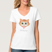 Niedliche Tabby-Kätzchen und Kalligraphie T-Shirt (Vorderseite)