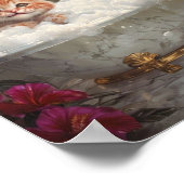 Niedliche Tabby Katze Entspannen in luxuriösem Mar Poster (Ecke)