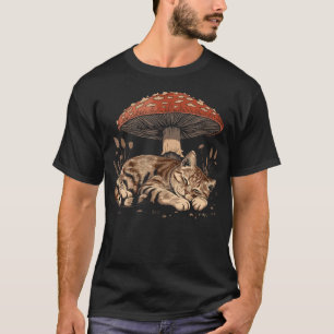 Niedliche Tabby-Katze Graue Katze Cottagecore-Ästh T-Shirt