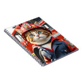 Niedliche Tabby-Katze im Firefighter Uniform Water Notizblock (Rechte Seite)