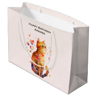 Niedliche Tabby Katze mit Herz Geburtstag