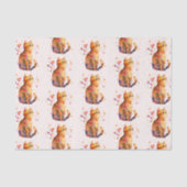 Niedliche Tabby Katze mit Herzmuster Seidenpapier (Vorderseite)