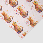 Niedliche Tabby Katze mit Herzmuster Seidenpapier (Ausschnitt)