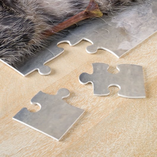 Niedliche Tabby-Katze mit Leder - Puzzle (Seite)