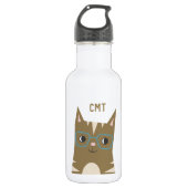 Niedliche Tabby-Katze mit Monogramm der Glas-| Trinkflasche (Vorderseite)