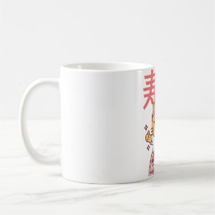 Niedliche Tabby-Katze und japanisches Sushi Kaffeetasse