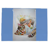 Niedliche Tabby Katze Wasserfarbige Katzen Geschen Große Geschenktüte (Rückseite)