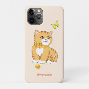 Niedliche Tabby Kitty Cat auf hellbeige Case-Mate iPhone Hülle